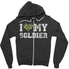 i love my soldier regular camouflage Zipper Hoodie