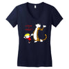 calvin hobbes Women's V-Neck T-Shirt