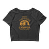 what happens in camper stays in camper vintage style camp funny Crop Top