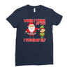 touch my elf christmas fun and naughty Ladies Fitted T-Shirt