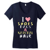 shoes bags natural hair Women's V-Neck T-Shirt