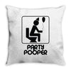 party pooper Throw Pillow