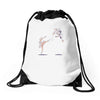 swan kick Drawstring Bags