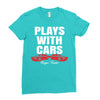 Plays With Cars Ladies Fitted T-Shirt