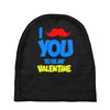 moustache you to be my valentine Baby Beanies