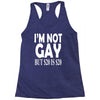 new i'm not gay but $20 is $20 Racerback Tank