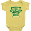 never underesmate irish queen Baby Bodysuit