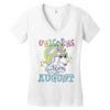 unicorns are born in august cute unicorn Women's V-Neck T-Shirt