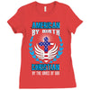 American by Birth Christian By the Grace of God Ladies Fitted T-Shirt