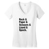 rock paper scissors lizard spock big bang theory geek nerd gift t shir Women's V-Neck T-Shirt