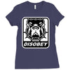 bull dog disobey Ladies Fitted T-Shirt