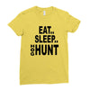 eat sleep hog hunt Ladies Fitted T-Shirt