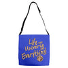 the answer to the question Adjustable Strap Totes