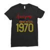 awesome since november 1970 Ladies Fitted T-Shirt