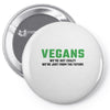 Vegans We're Not Crazy We're Just From The Future Pin-back button