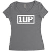 1 up funny video game Women's Triblend Scoop T-shirt
