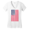 t-rex vintage american flag Women's V-Neck T-Shirt