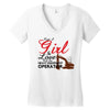 Just A Girl In Love With Her Heavy Equıpment Operator Women's V-Neck T-Shirt