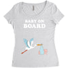 Baby On Board with Stork Women's Triblend Scoop T-shirt