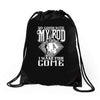 so good with my rod Drawstring Bags
