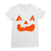 fun face pumpkin Ladies Fitted T-Shirt