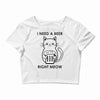 RIGHT MEOW BEER CAT Crop Top