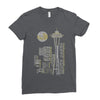 seattle skyline Ladies Fitted T-Shirt