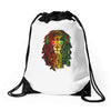 rasta lion Drawstring Bags