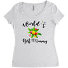world's best mommy with flowers Women's Triblend Scoop T-shirt