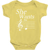 she wants the d black Baby Onesie