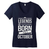 legends are born in october Women's V-Neck T-Shirt