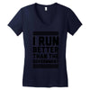 i run better than gorvernment Women's V-Neck T-Shirt
