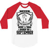 Never Underestimate Dog Rescuer Who Was Born September 3/4 Sleeve Shirt