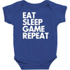 eat sleep game repeat Baby Bodysuit
