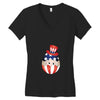 4th of July Peeking Baby Inside Egg Women's V-Neck T-Shirt