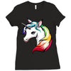 rainbow unicorn Ladies Fitted T-Shirt