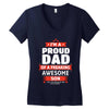 proud dad son Women's V-Neck T-Shirt