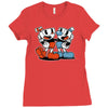 cuphead and mugman Ladies Fitted T-Shirt