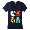 pac skull copy Women's V-Neck T-Shirt