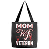 Mom Wife Veteran - Veterans Day T-Shirt Gifts Tote Bags