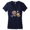 zombie ice cream art Women's V-Neck T-Shirt