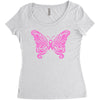 breast cancer butterfly Women's Triblend Scoop T-shirt