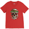 burger skull V-Neck Tee