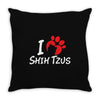 I Love Shih Tzus Throw Pillow
