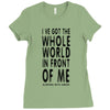 official t shirt red sleeping with sirens whole world lyrics all sizes Ladies Fitted T-Shirt
