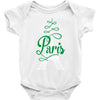 paris script eiffel tower french france Baby Onesie