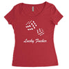 lucky fuers dice Women's Triblend Scoop T-shirt