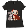 nice cat and dog Ladies Fitted T-Shirt