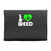 i love weed fun Accessory Pouches