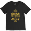 kings are born in july V-Neck Tee